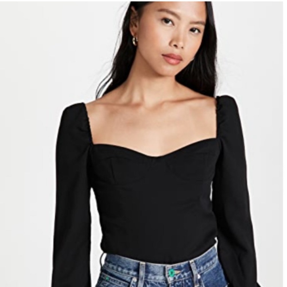 OPT Black Bustier Blouse NWT